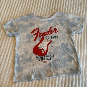 Fender Kids Tie-Dye Blue and Red Guitar Tee